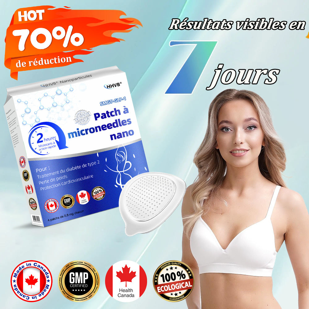 【Dernier jour de promotion : 70 % de réduction】𝐇𝑯𝑽𝐁®🍀 Patch à microneedles nano NIDDK-Tirzépatide 🌟（Zéro douleur, soulagement 24h/24 et 7j/7 | Perdez 9 kg RAPIDEMENT | 90 % de réduction de sucre )